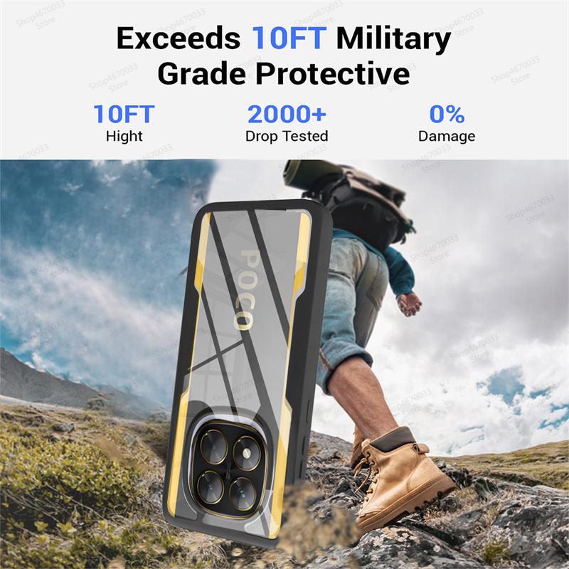 Противоударный чехол для телефона с полной защитой на 360° для POCO F7 Ultra X7 M6 X6 F6 Pro C65 силиконовый чехол для POCO X5 X4 X3 F5 Pro