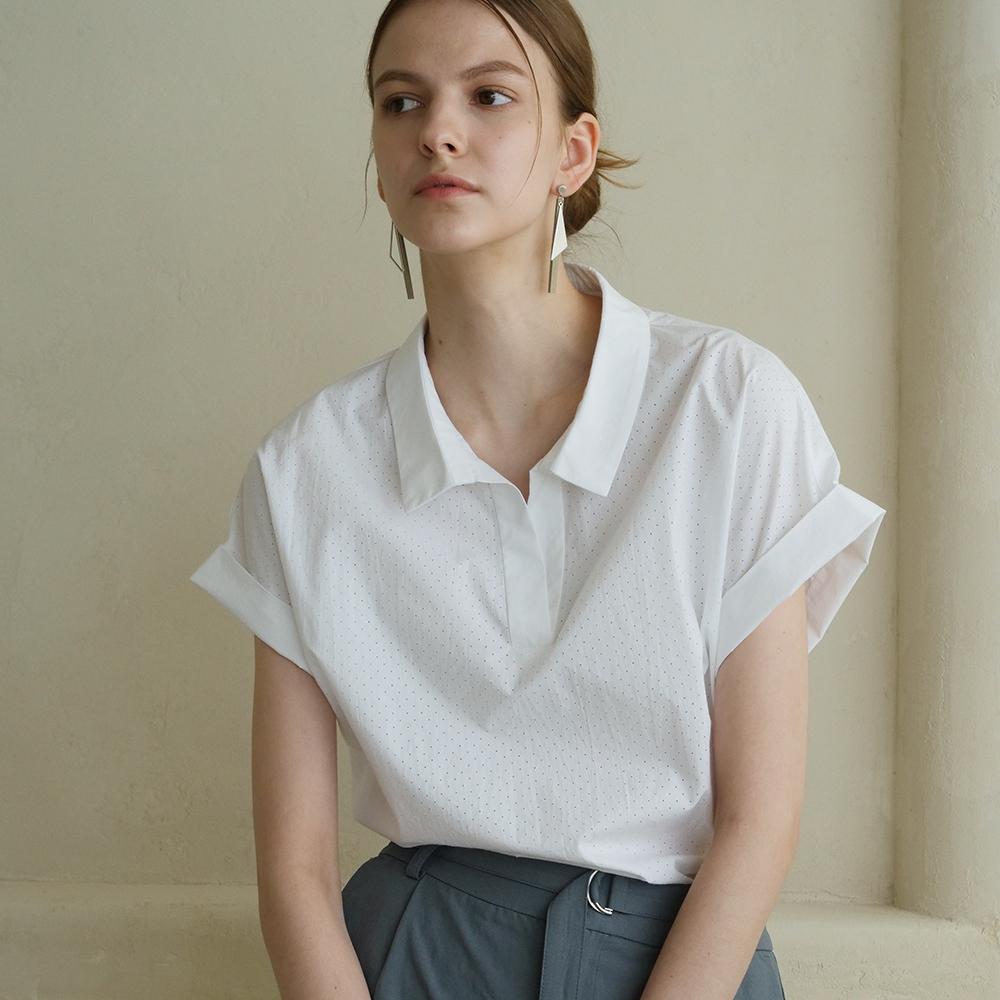 ACUD Punching Detail Shirt Blouse _ White
