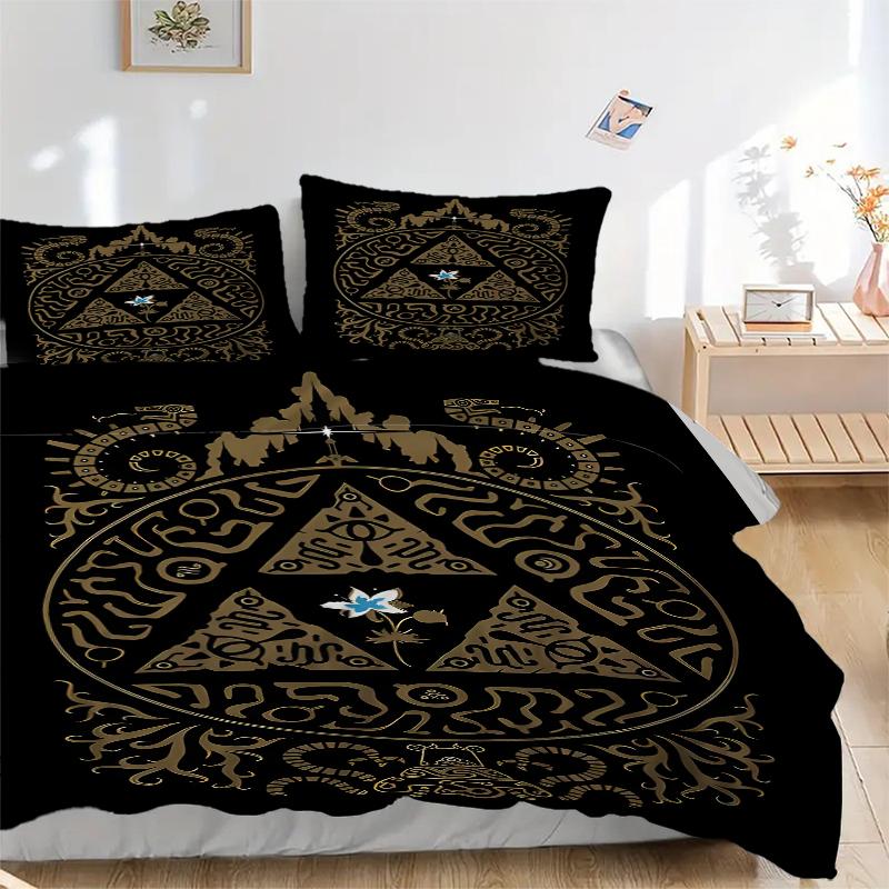 3Pcs Triforce Symbol Artwork Bedding Sets For All Sizes New 3D Printed Bed Cover Comforter Duvet Cover Pillowcase Bedroom Decoration