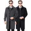 Winter Thick Wool Coat Men's Long Over-the-knee Windbreaker Lapel Casual Woolen Coat Men's Coat
