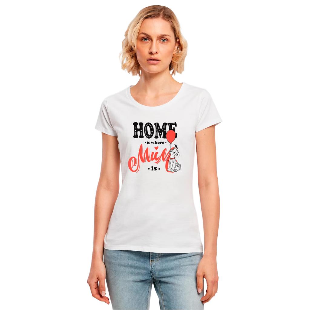 101 Dalmatians Womens/Ladies Home Is Where Mum Is Cotton Boyfriend T-Shirt