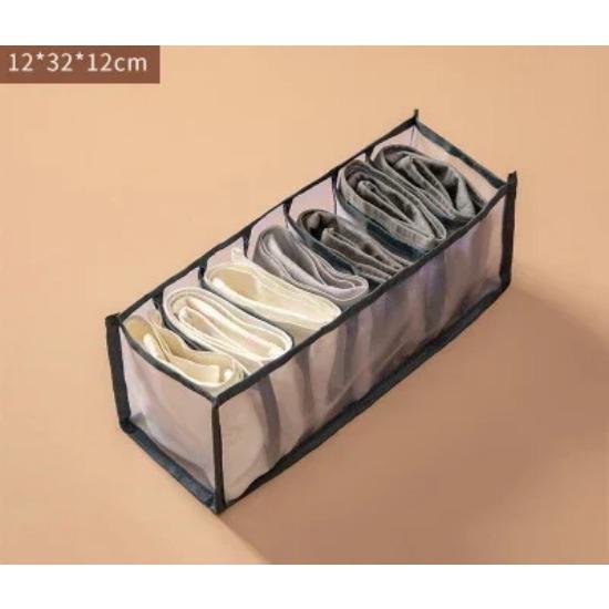 Dormitory Bra Closet Organizer for Socks Home Separated Underwear Storage Box 7 Grids Bra Organizer Foldable Drawer Organizer