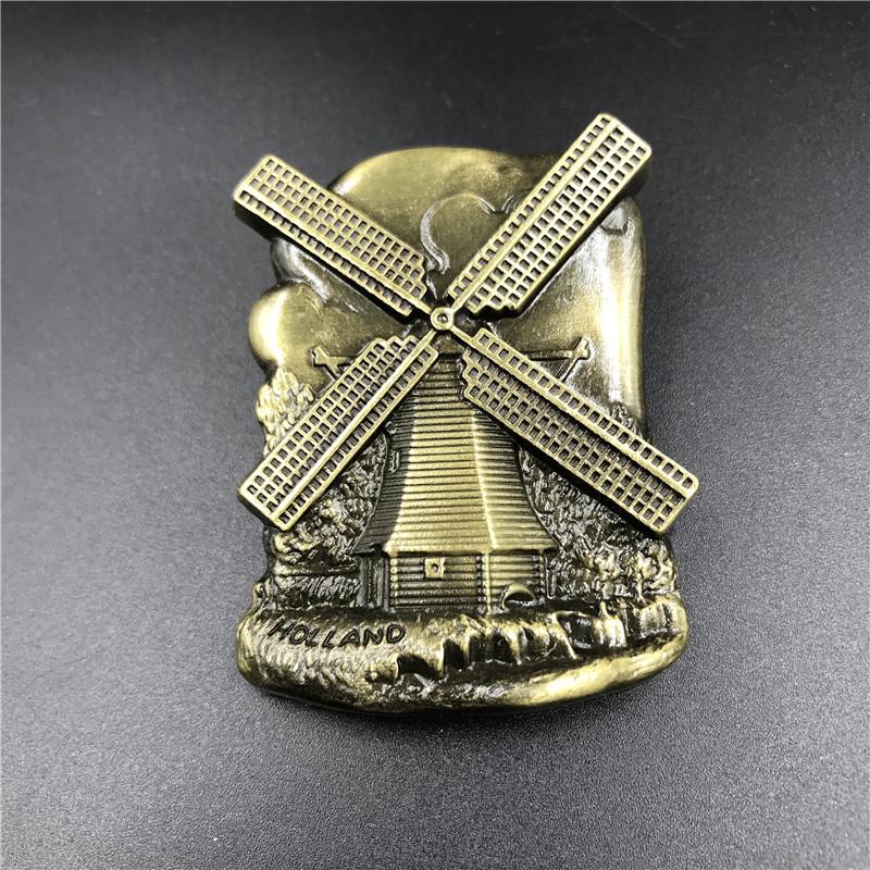 Metal Refrigerator Stickers Three-dimensional Magnetic Memorial High-end Alloy Fridge Magnet