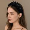 Cloth Women Hair Hoop Wide Wrinkle Headband Fashion Black Hairband  Women