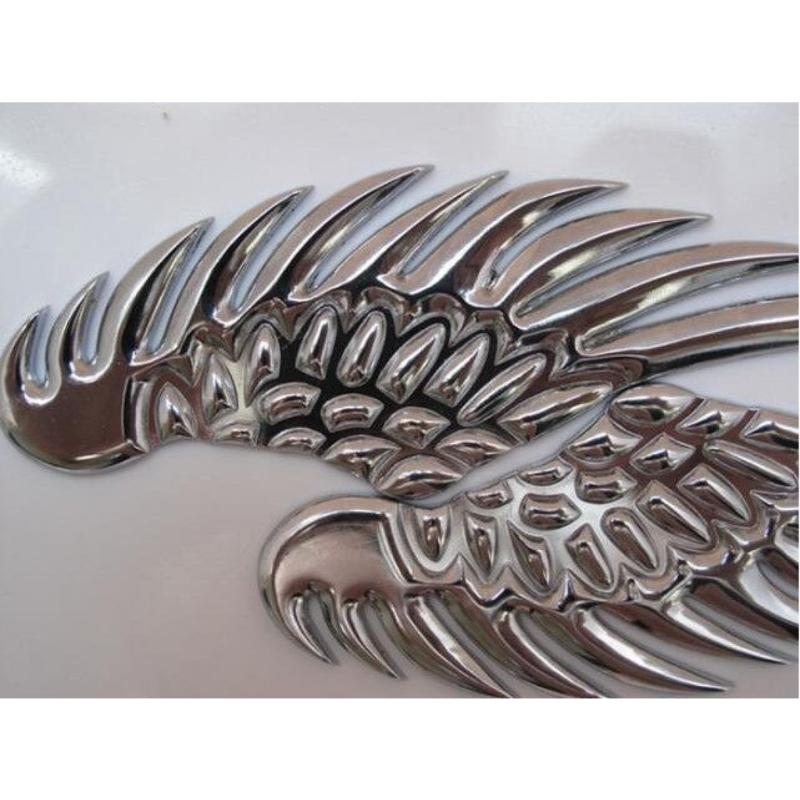 2pcs 3D Metal Stickers For Car WHTGE3 Angel Wings Big Exterior Automobiles External Anime Eagle Decoration Accessories