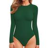 Long Sleeve Bodysuit for Women Casual Tummy Control Crew Neck Tops Fall Stretchy Basic Slim Fit Body Suit Tops