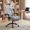 High-Back Massage Office Chair with Vibration, Heat Function, Adjustable Backrest, Footrest, Remote Control, Grey