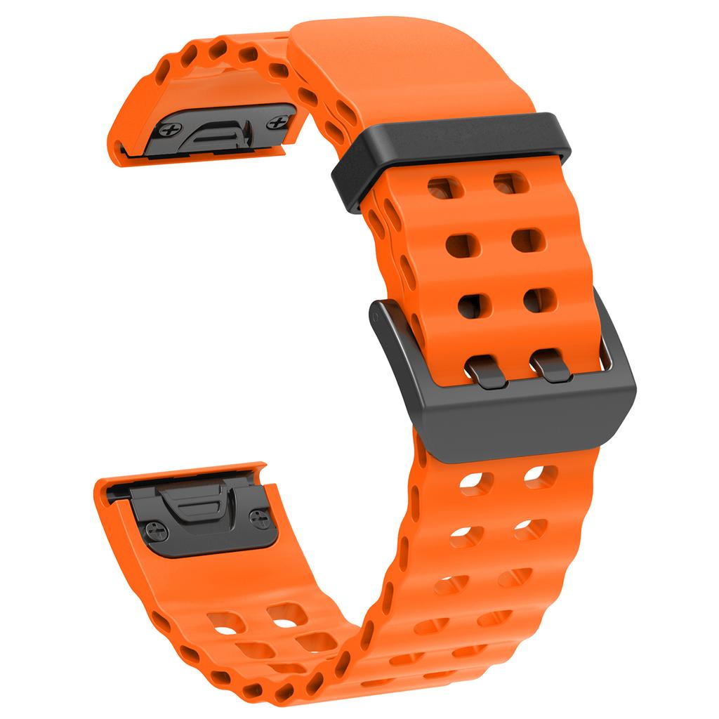 22mm Silicone Strap for Garmin Fenix 8 47mm/Fenix E 47mm/Quatix 7 Pro Multiple Holes Watchband