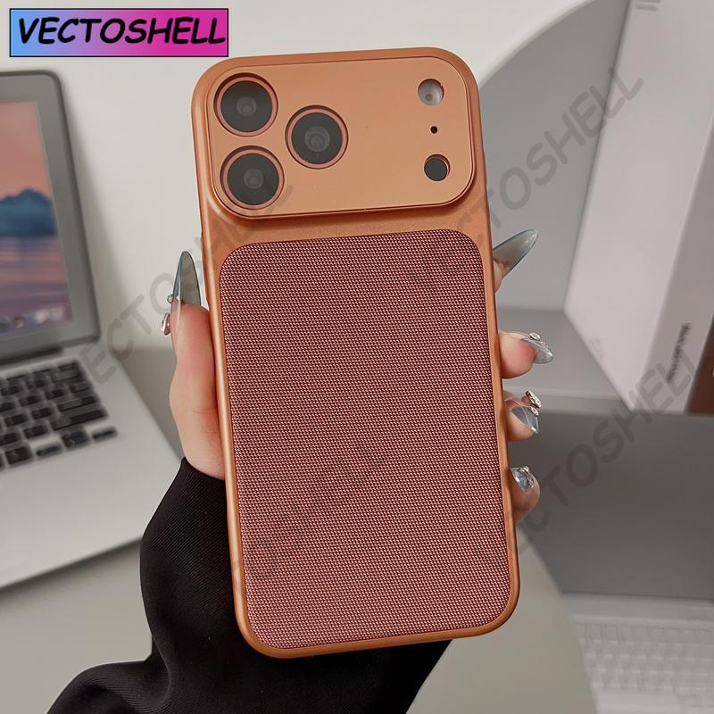 Однотонный чехол для телефона с магнитом и текстурой плетения для iPhone 17 17Pro Max 16 15 14 13 12, всесторонний, с защитой камеры, для беспроводной зарядки
