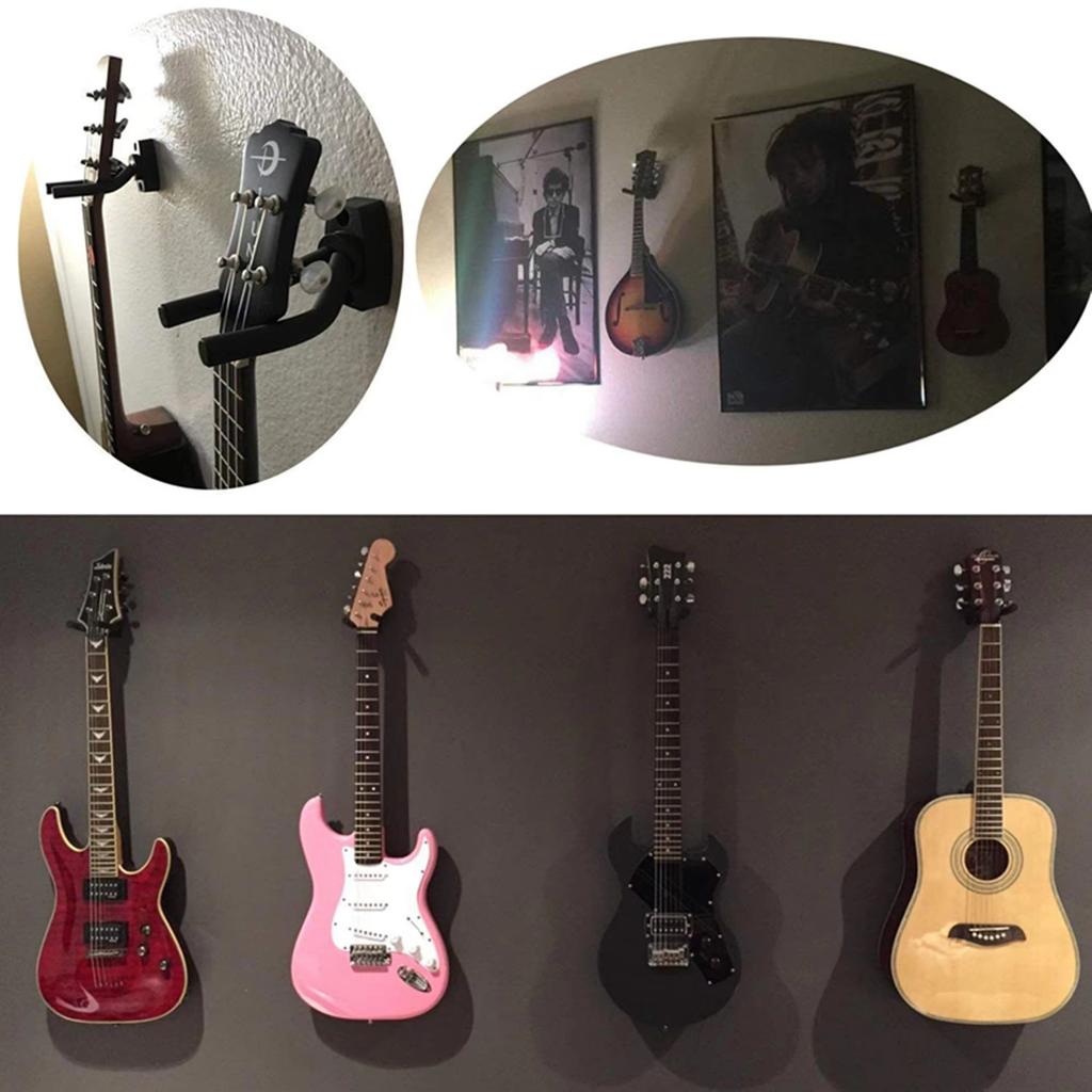 Wall hanger for guitar from 1 to 10 pieces, black hook for all sizes, bass, mandolin, Banjo, ukulele, guitar accessory
