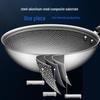 SUPOR 32cm Stainless Steel Non-Stick Stir-Fry Wok