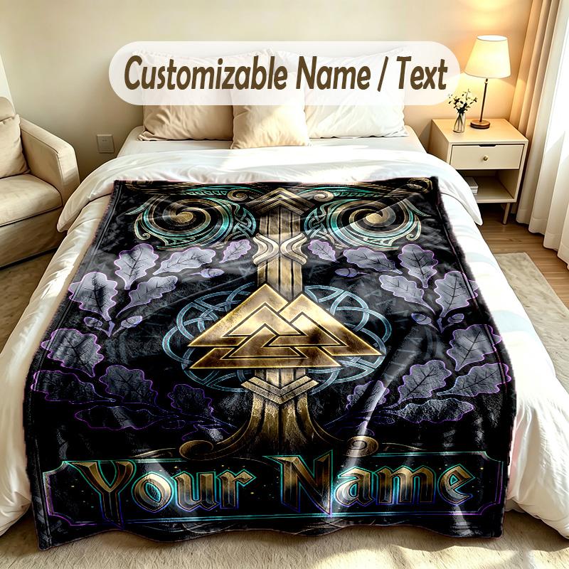 Decorative Artwork Theme Custom Blanket Personalized Name & Text Customized Soft Warm Throw Blanket Home Decor