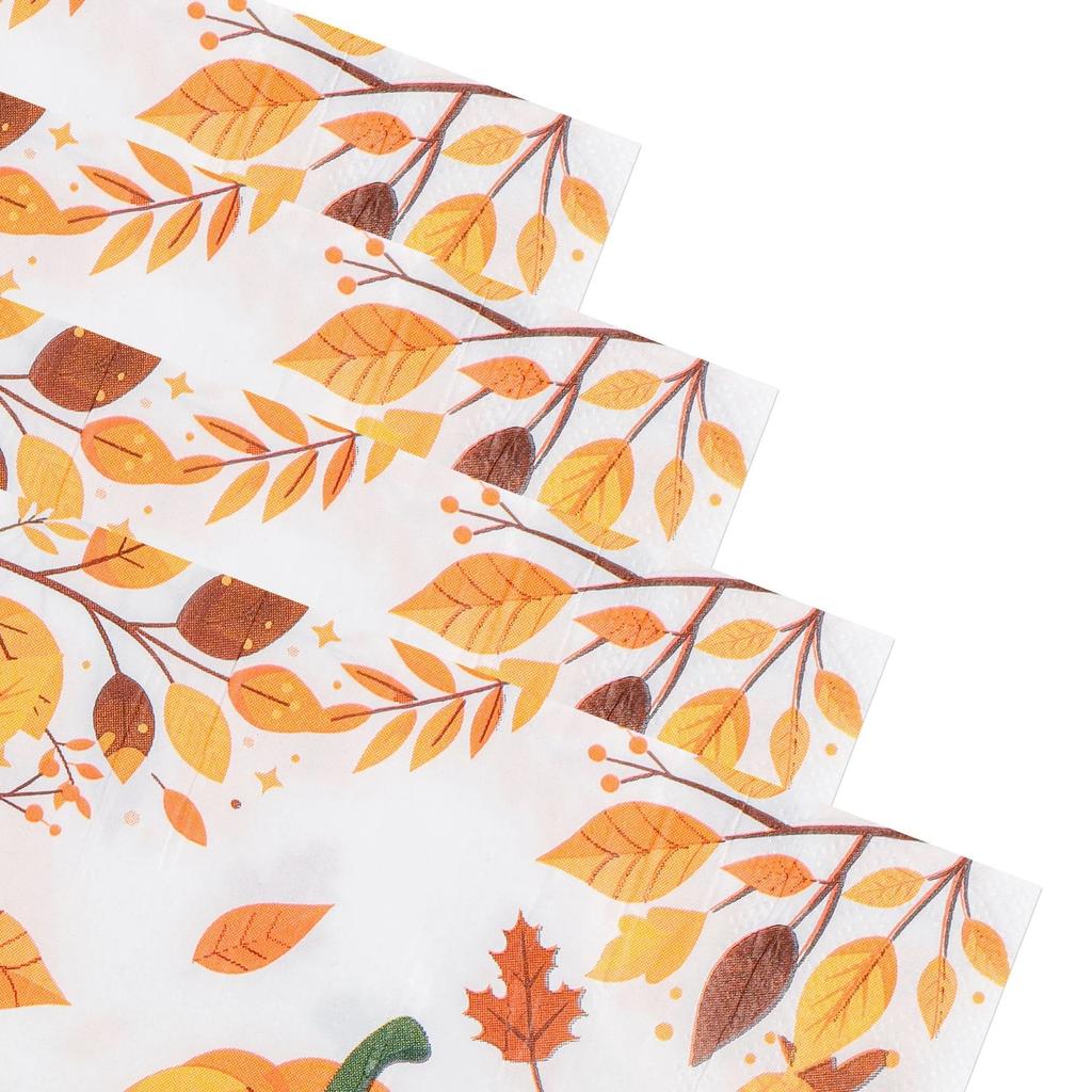 Autumn Maple Leaf Thanksgiving Theme Autumn Pumpkin Tissue Gratitude Festival Party Disposable Paper Napkins