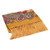 Women's Vintage Floral Print Shawl - Square Ethnic Scarf With Four-Sided Tassels For Travel & Dust Protection 