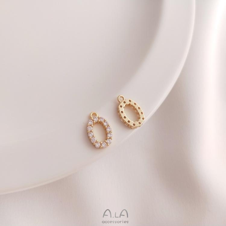 14K Gold Plated Zircon Alphabet Pendant for DIY Jewelry Accessories