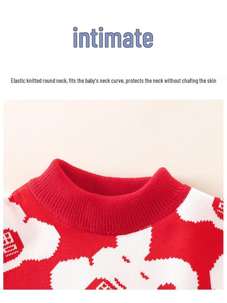 Children's Fleece-Lined Sweater 2023: Cozy, Thick Knit, Boneless Long-Sleeve for Boys & Girls
