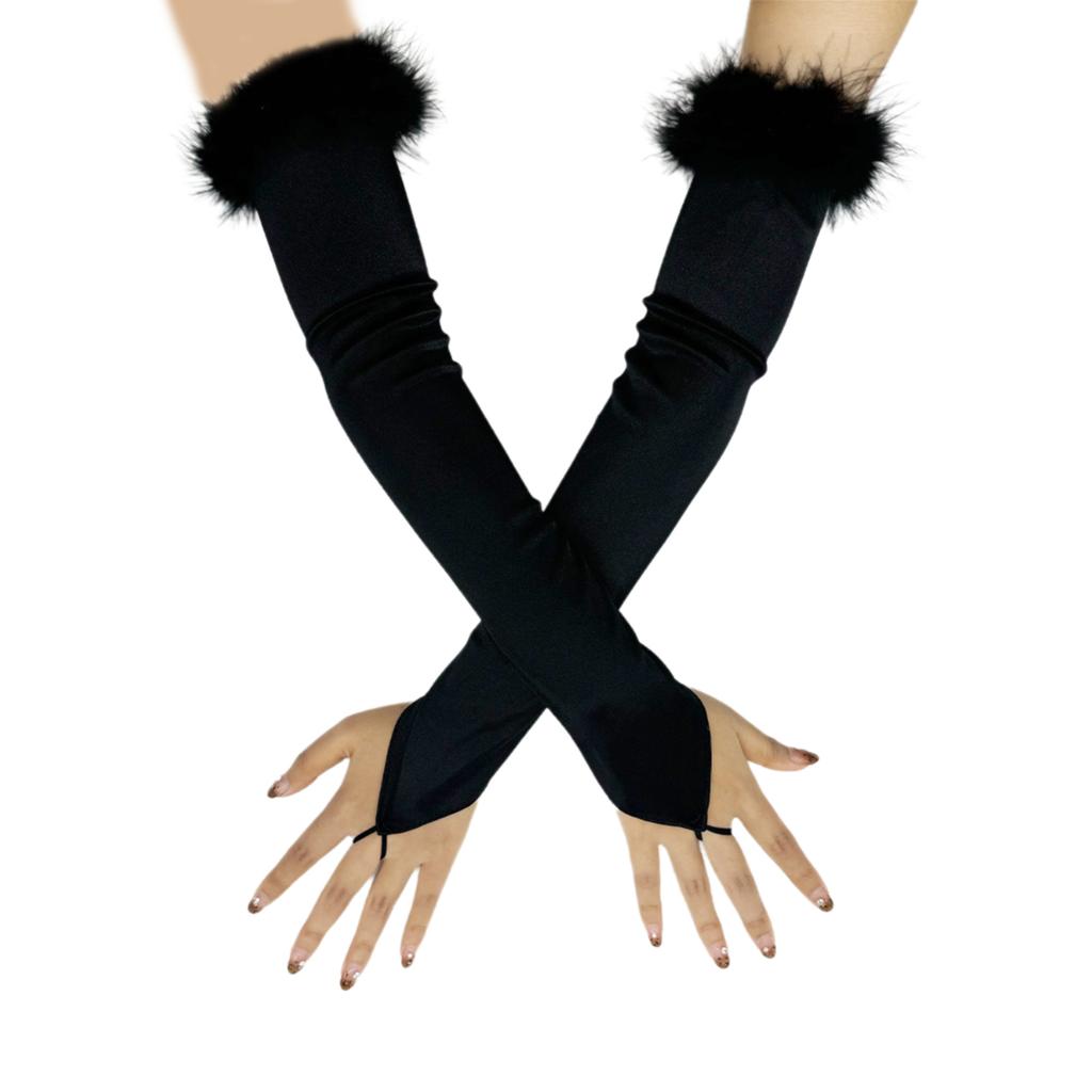 Elegant 1920s Party Fingerless Gloves for Women Long Length Arm Sleeves for Various Occasion Teaparty Dressingup Armwear
