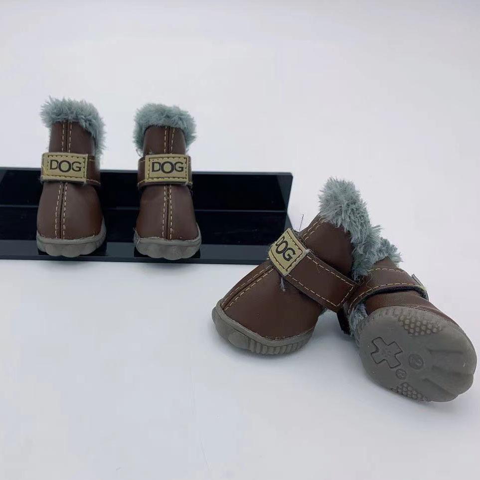 Хлопковые зимние ботинки для щенков померанского шпица и бишона фризе - Набор обуви для осени и зимы