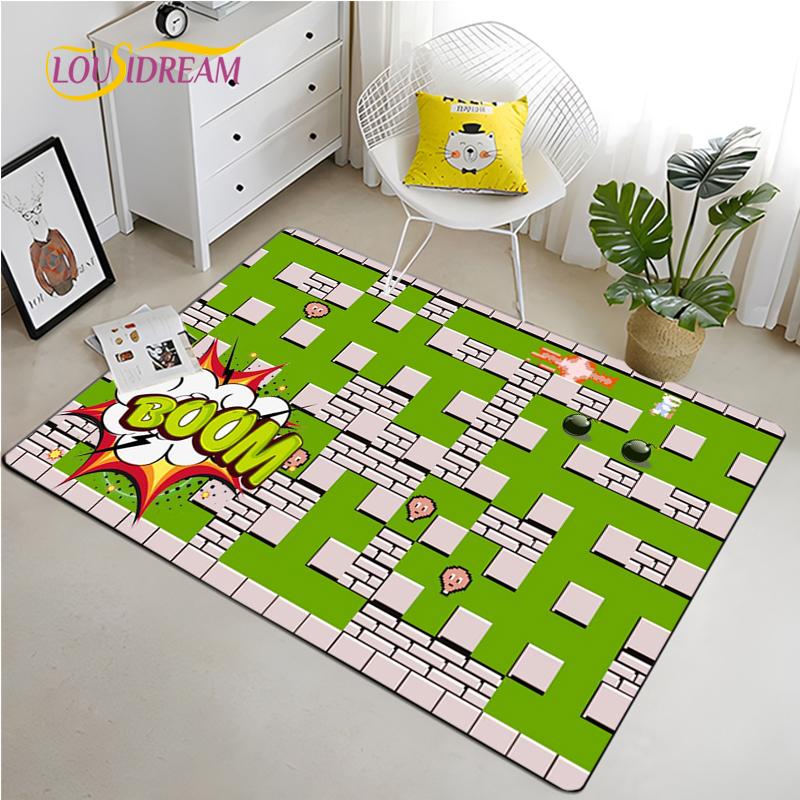 Retro Game Carpet for Living Room Bedroom Rug Kitchen Kids Door Unslip Floor Mats Birthday gift photography props Alfombra Rug