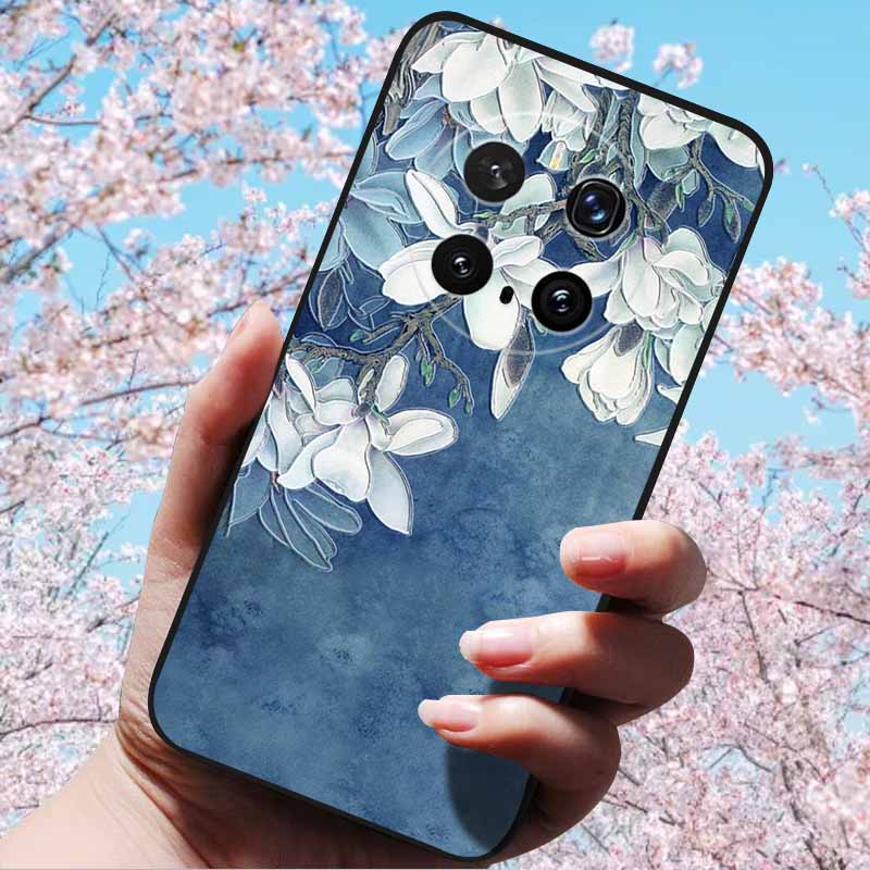 Чехлы для Honor Magic7 Pro / Magic7 5G 3D Рельефный Цветок Тиснение Мягкий Силикон Для Magic7 Pro Magic 7 3D Мультяшная Задняя Крышка Чехлы