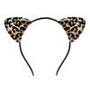 Обруч для волос с леопардовым принтом, украшение в виде кошачьего ушка, повязка на голову на Хэллоуин, мягкий регулируемый головной убор для косплея, украшение для тематической вечеринки