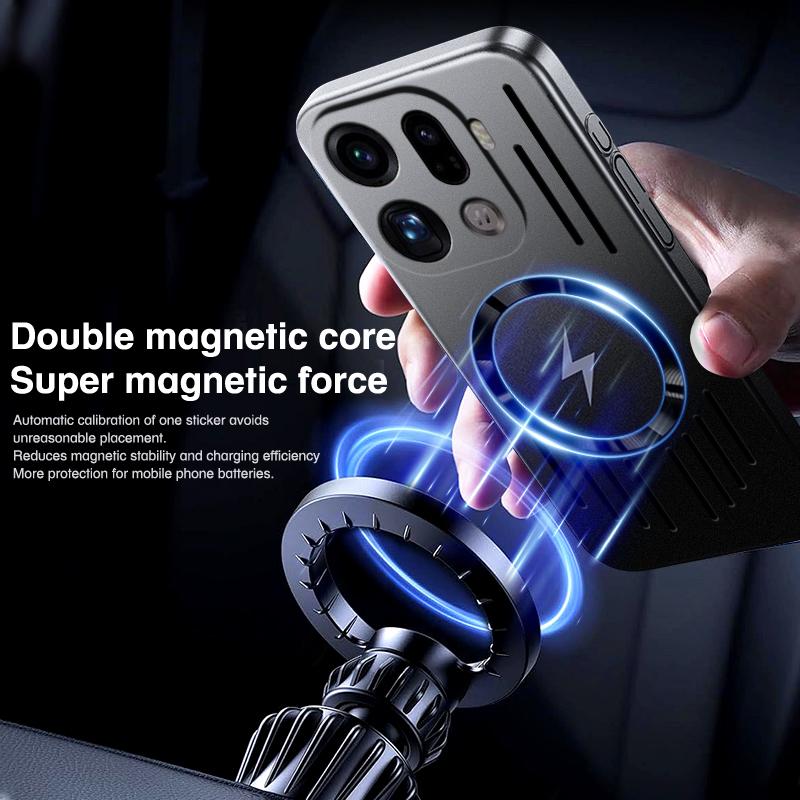 Metallic Paint Heat Dissipation Magnetic Case for OPPO Find X9 Pro Hard PC Ultra-thin Wireless Charging Cover for OPPO Find X9