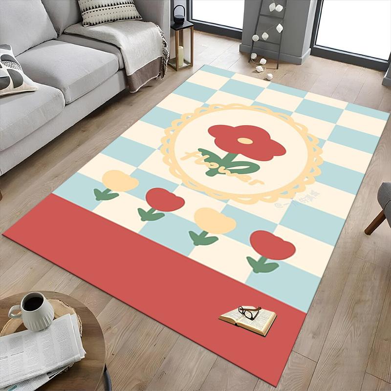 1PC Flower Carpet Office Rug Mat Home Decor Area Carpet Festival Gift Office desk chair carpet Longlasting Material