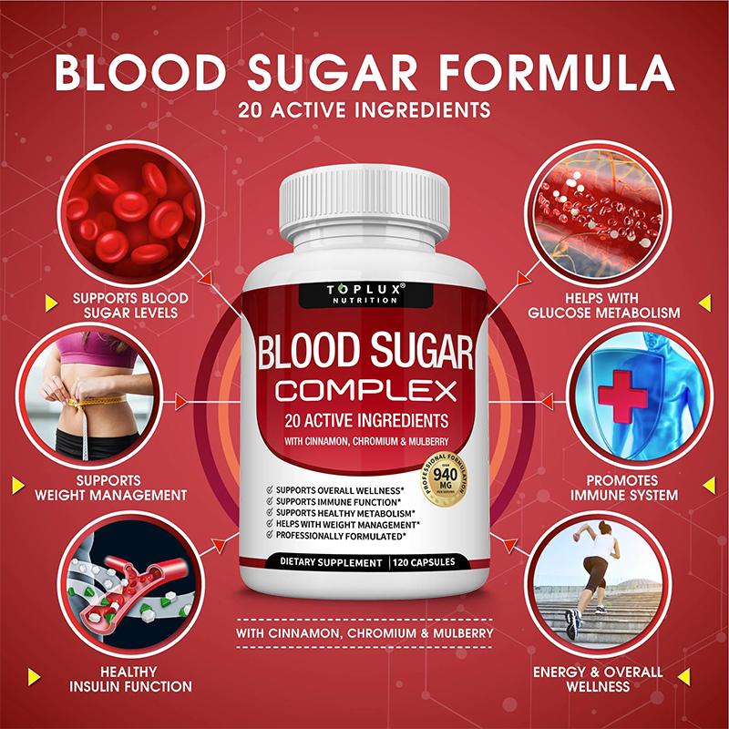 Vitamin C, Vitamin E, Magnesium, Zinc, Blood Sugar Support Supplements,120 Capsules