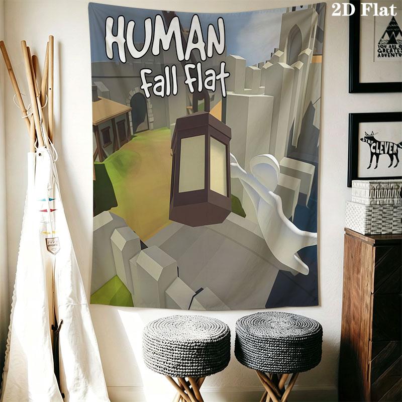 Human Fall Flat Wall Hanging Printed Fabric Blanket Decorative Tapestries for Bedroom Living Room Home Decor