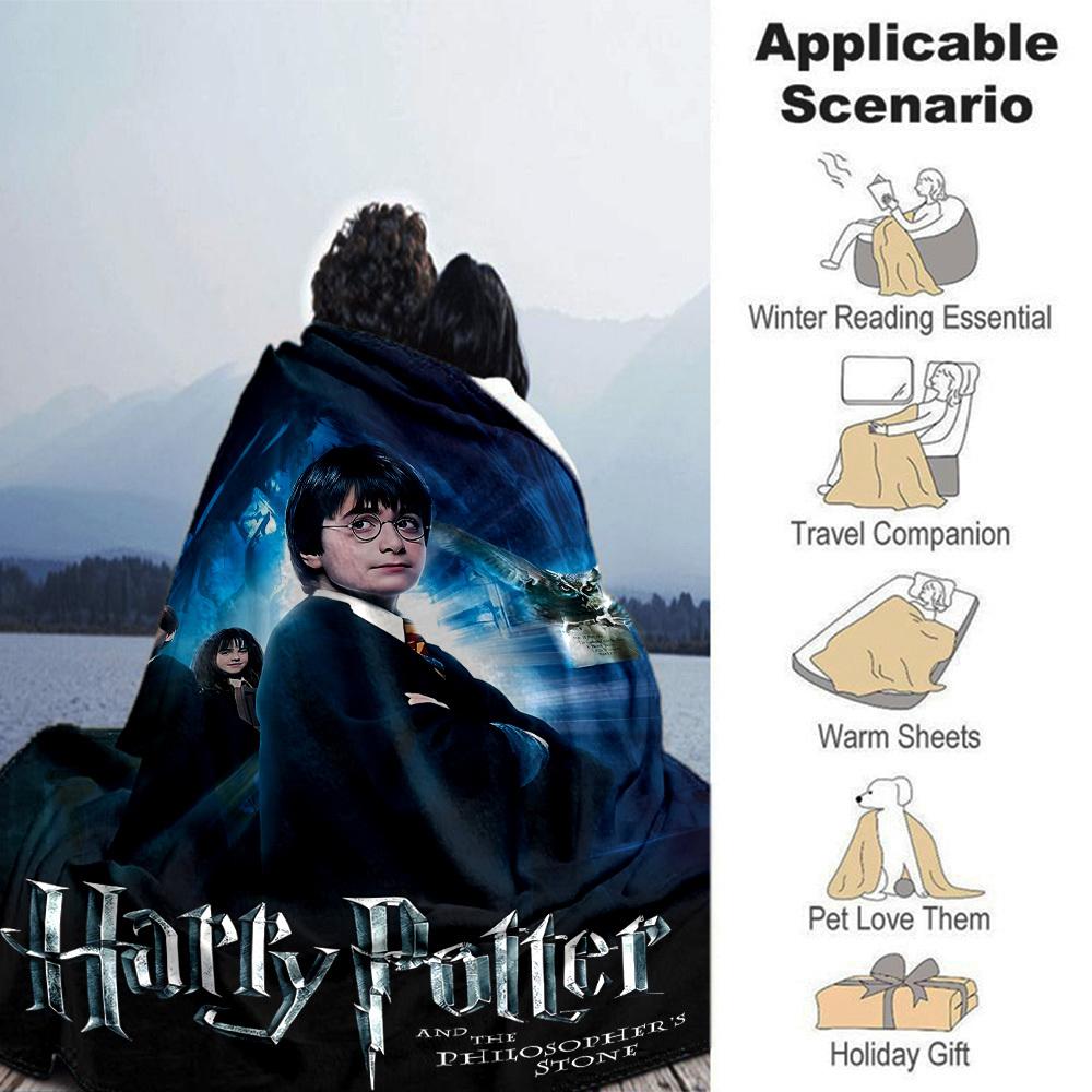 1pc Harry Potter and the Philosopher's Stone Flannel Blanket Soft Warm Throw for Home, Office, Travel, All-Season Cozy Bedding GiftL1207