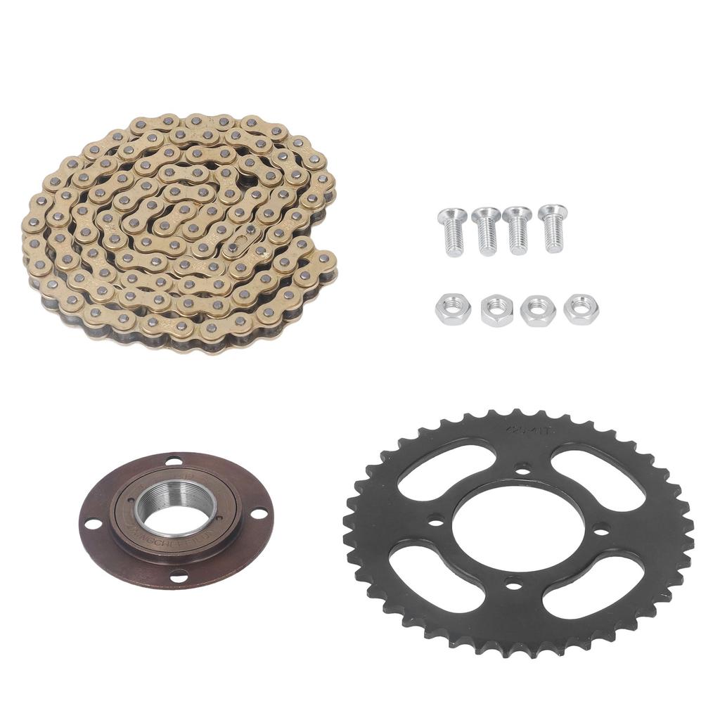Комплект передней и задней звездочки из алюминиевого сплава, золотая приводная цепь, 104 звена, цепь 420, 41 зуб.