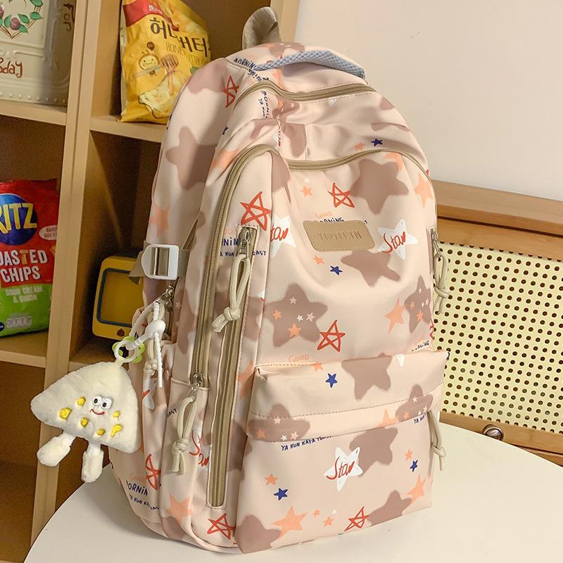 Школьный рюкзак Детский для девочек начальной школы Ученики средней школы Студенты колледжа Большая вместимость Звездный рюкзак