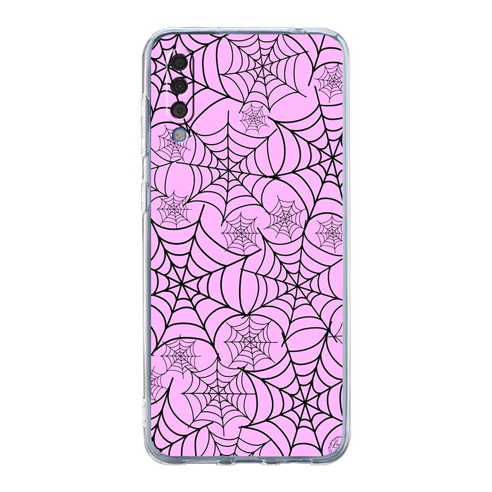Чехол для телефона Samsung A26 A36 A56 A54 A52 A50 A70 A40 A12 A14 A16 A22 A24 A42 A34 A32 5G A04s A06 5G Черная Паутина
