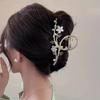 Exquisite Opal Flower Hair Clip for Women Large Premium Shark Clip Claw for Elegant Hairstyles, Hair Accessory Hairpin Bath Crab