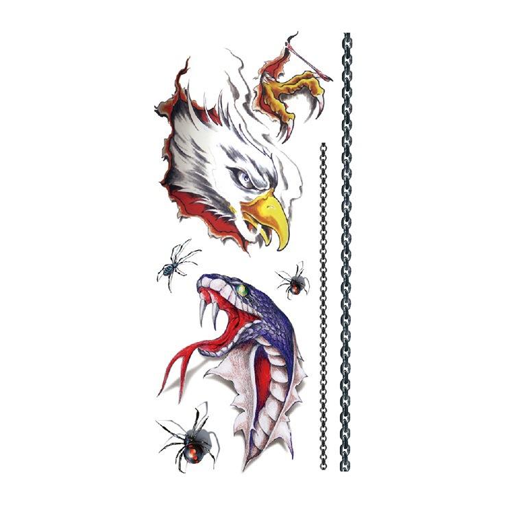 Шрам Змея Паук Скорпион Животное Водонепроницаемая Наклейка для Татуировки Образец Набора Ужасов для Подделки