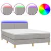 Maison Exclusive - Sommier à lattes de lit et matelas et LED Gris clair 140x200 cm