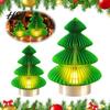 Party Decorative Lamp Origami Christmas Tree Night Light, 3D Printed Xmas Lamp, Battery Festive Light Operated Tabletop for Home Bedroom Holiday