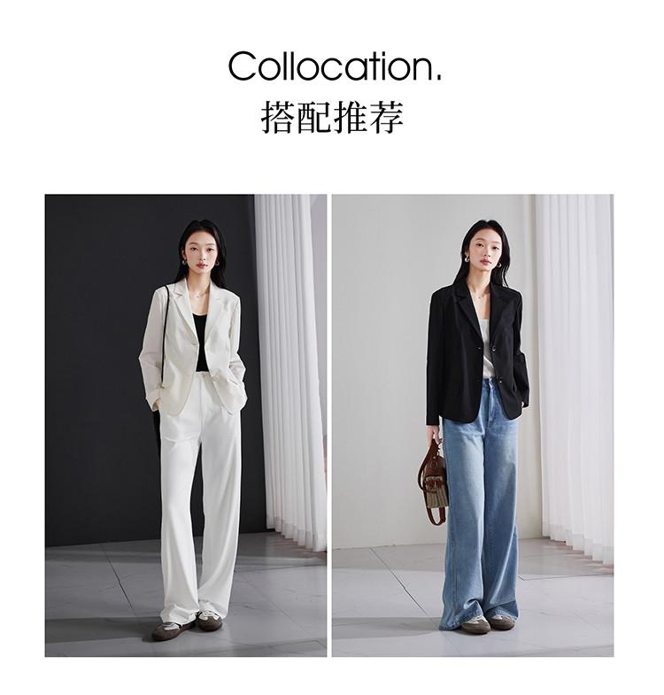 Minimally designed commuting suit jacket for women in spring 2026, fashionable and versatile casual suit jacket