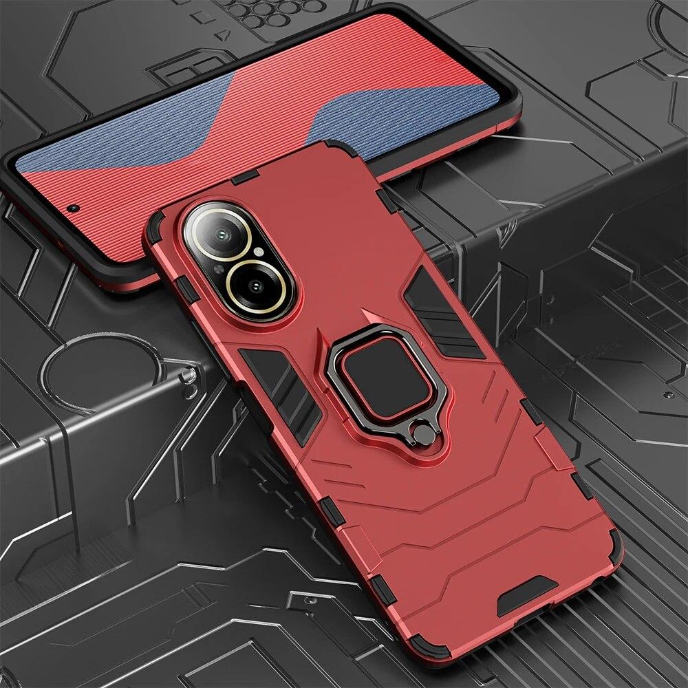 KEYSION Противоударный чехол для Realme C67 4G C67 5G C55 C53 C51, силиконовый + ПК с металлическим кольцом-подставкой, чехол для телефона для OPPO Realme Note 50