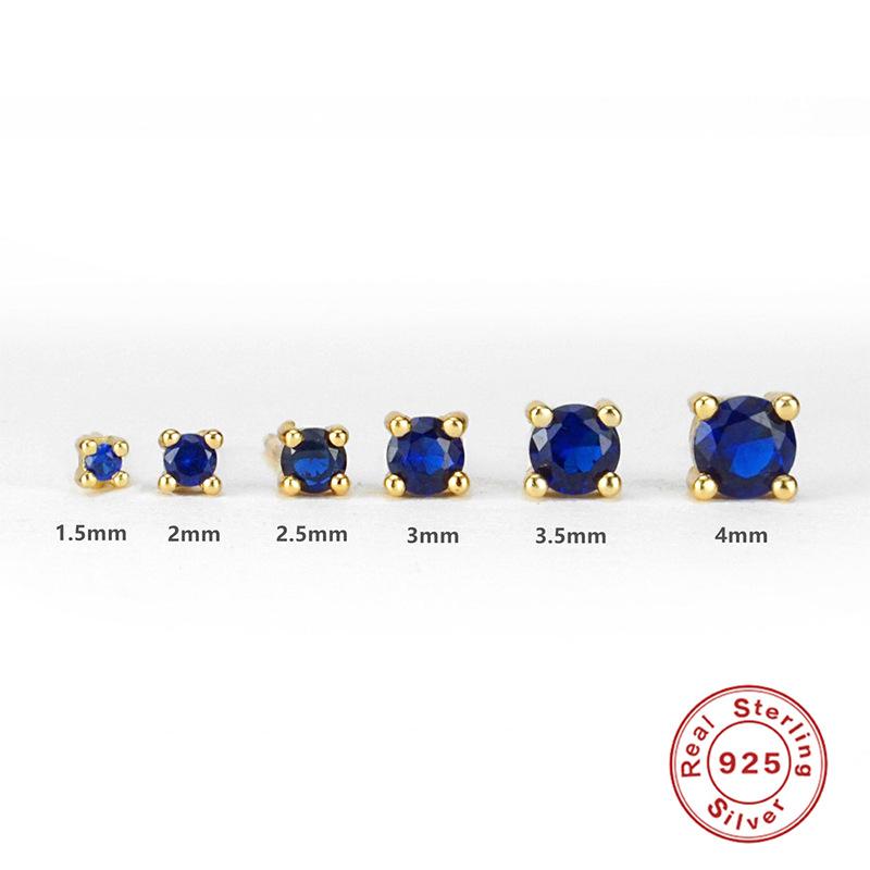 Классические простые серьги-гвоздики из стерлингового серебра S925 с бриллиантами, модные серьги в индивидуальном стиле, 6 комплектов аксессуаров