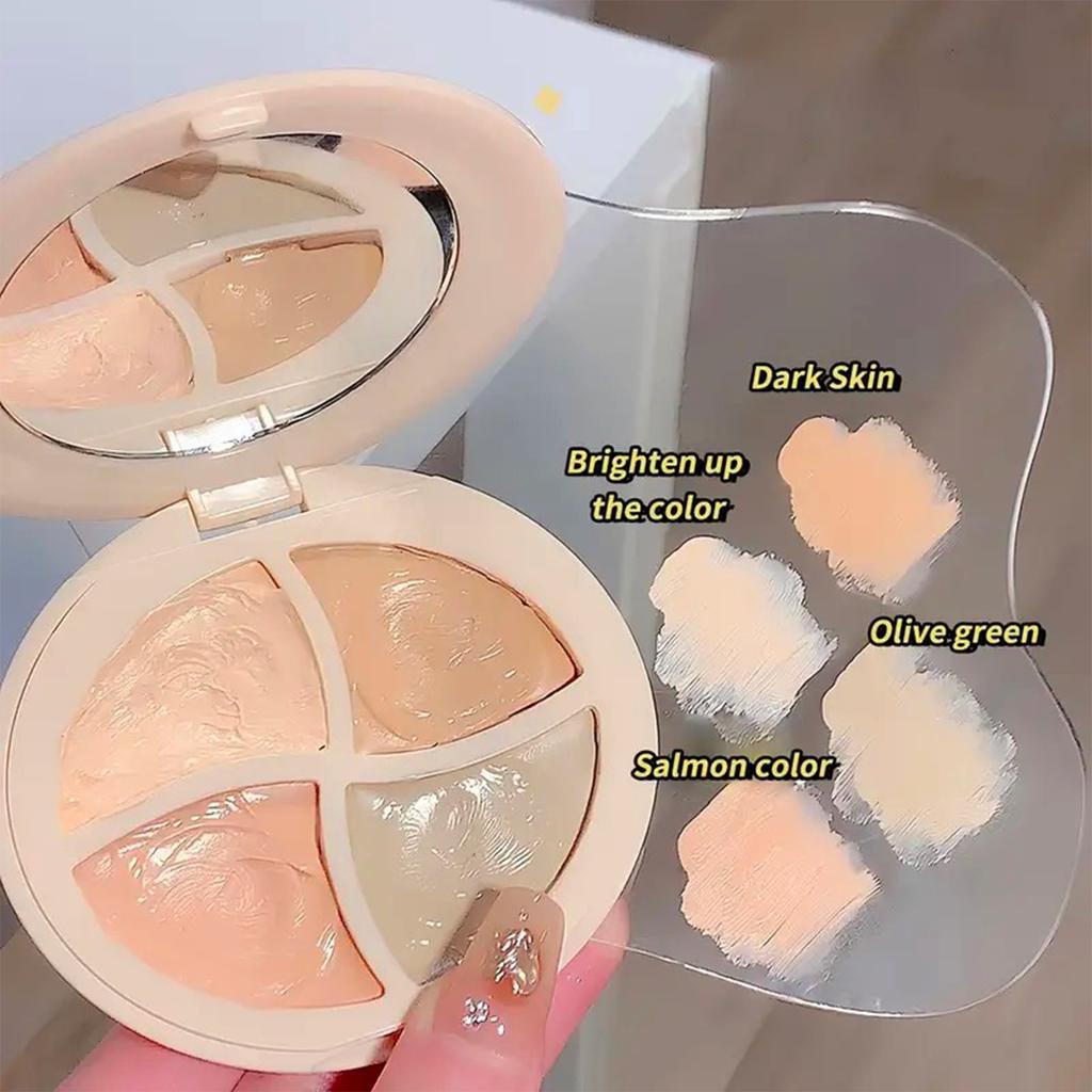 Four- Concealer Cream Moisturizing Concealer for Dark Circles,Brightening,Multi- Contouring,Foundation Cream