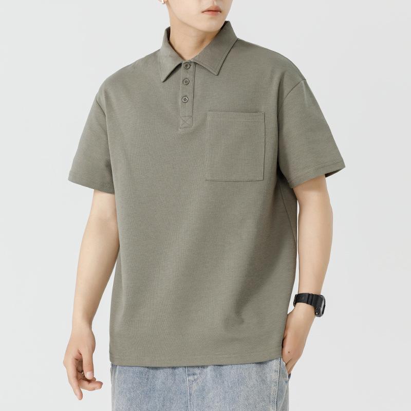 Polo Shirt Short-sleeved Men's Summer New Lapel Pocket T-shirt Fashionable Loose Top