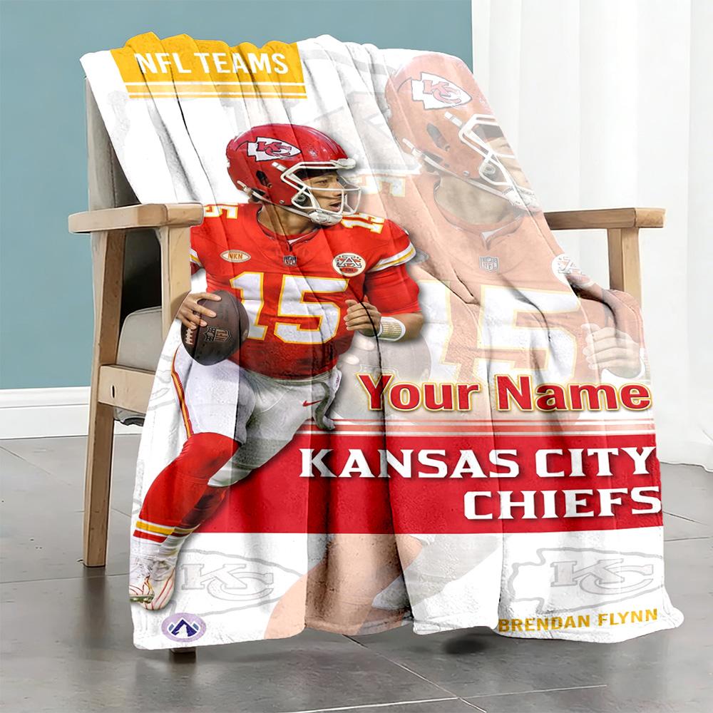 Kansas City Football Customize Text Blanket Lightweight Customizable Blanket Comfortable For Living Room Livingroom Bed Seaside For All Occasions