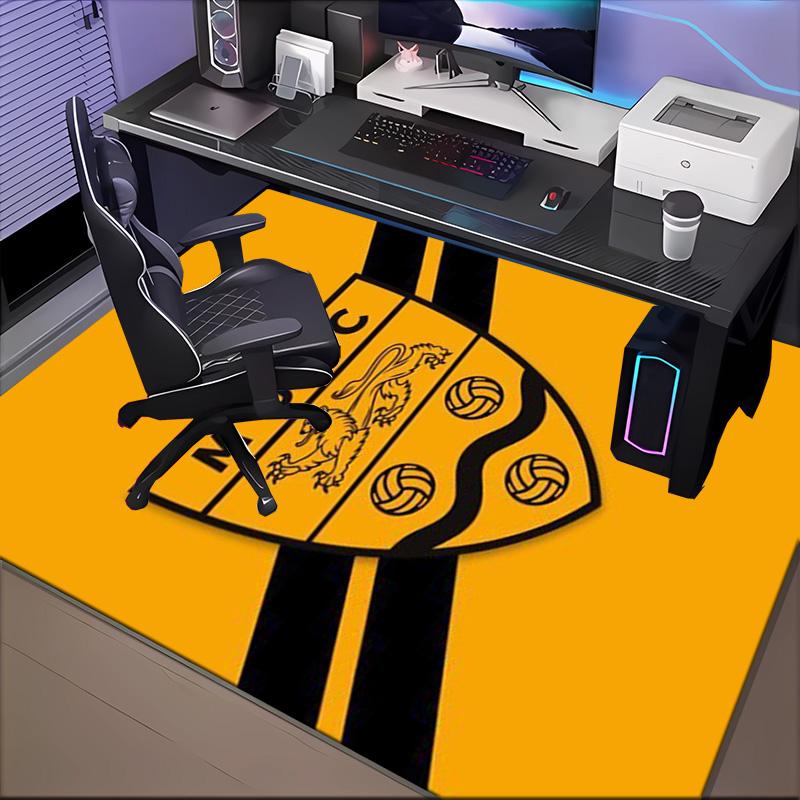 Football Crest Printed Office Carpet Chair Cushion Entryway Rug, Rugs for Living Room, Bedroom Christmas gifts