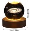 3D Moon Crystal Ball Night Light - LED Lights Hologram Glass Lamp, USB Powered Crystal Lamps with Adjustable Brightness