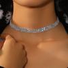 Luxury Full Crystal Zircon Neck Choker for Women Girl Sparkling Rhinestones Clavicle Chain Necklace Charm Wedding Party Zircon