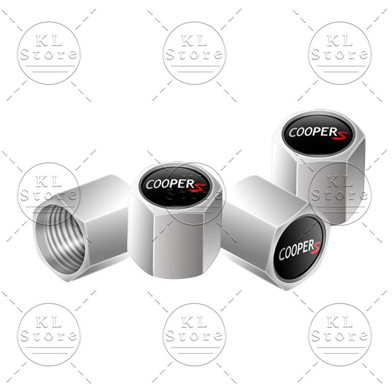 4pcs/set S Logo Car Wheel Tire Valve Air Stem Cap Dustproof Cover For Mini Cooper S Emblem R55 R56 F55 F56 F60 John Cooper Works