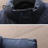 Men Vest Stand Collar Sleeveless Zipper Placket Warm Winter Jacket with Pockets Solid Color Thickened Outerwear