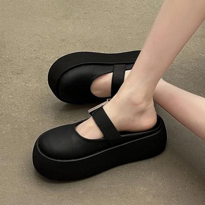 Нишевый дизайн, полутапочки с сумкой на голову, женская летняя одежда 2025 года, новые дышащие сандалии с пряжкой на толстой подошве