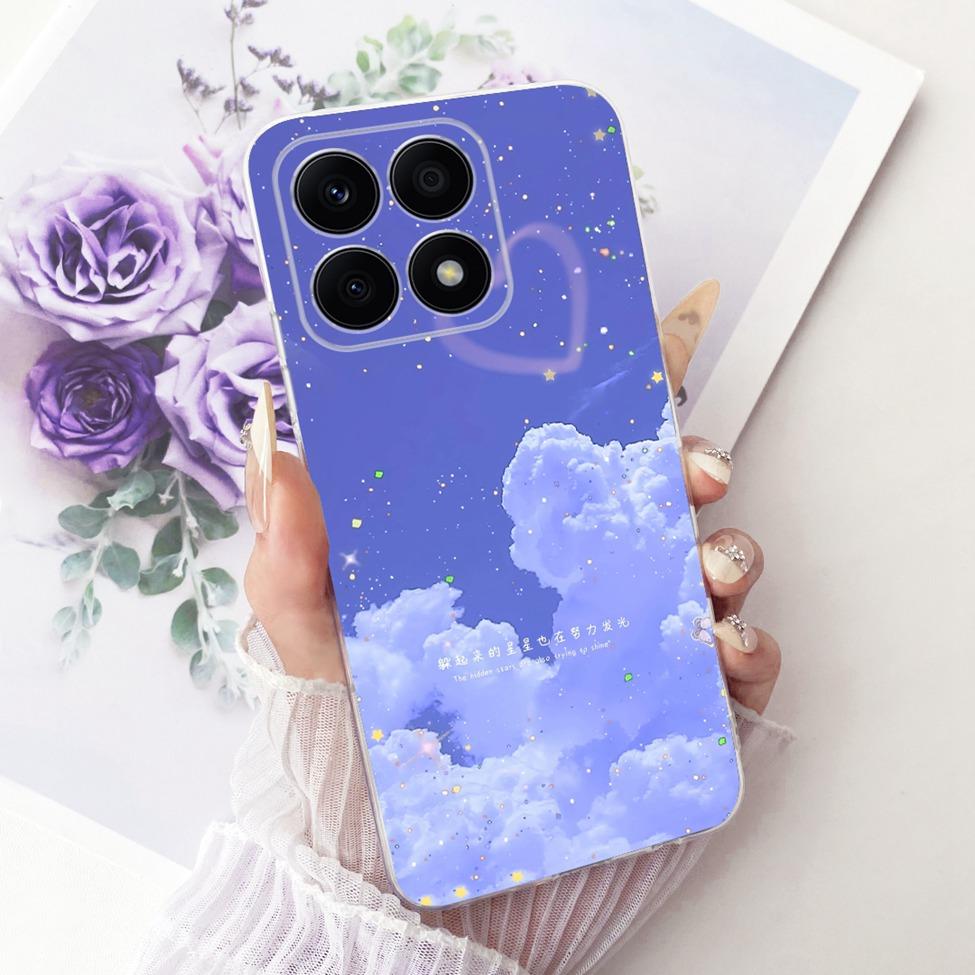 For Honor X8a 4G Case Transparent Cute Cat Fashion Butterfly Funny Painted Casing CRT-LX1 CRT-LX2 CRT-LX3